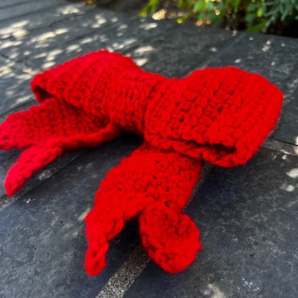 Hand Crocheted Big Red Christmas Bow! - Picture 11 of 14